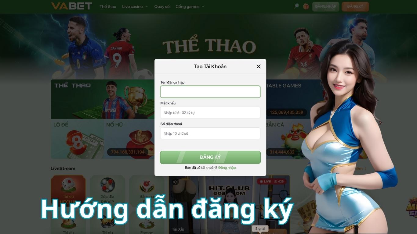 Hướng dẫn đăng ký Vabet các bước đơn giản